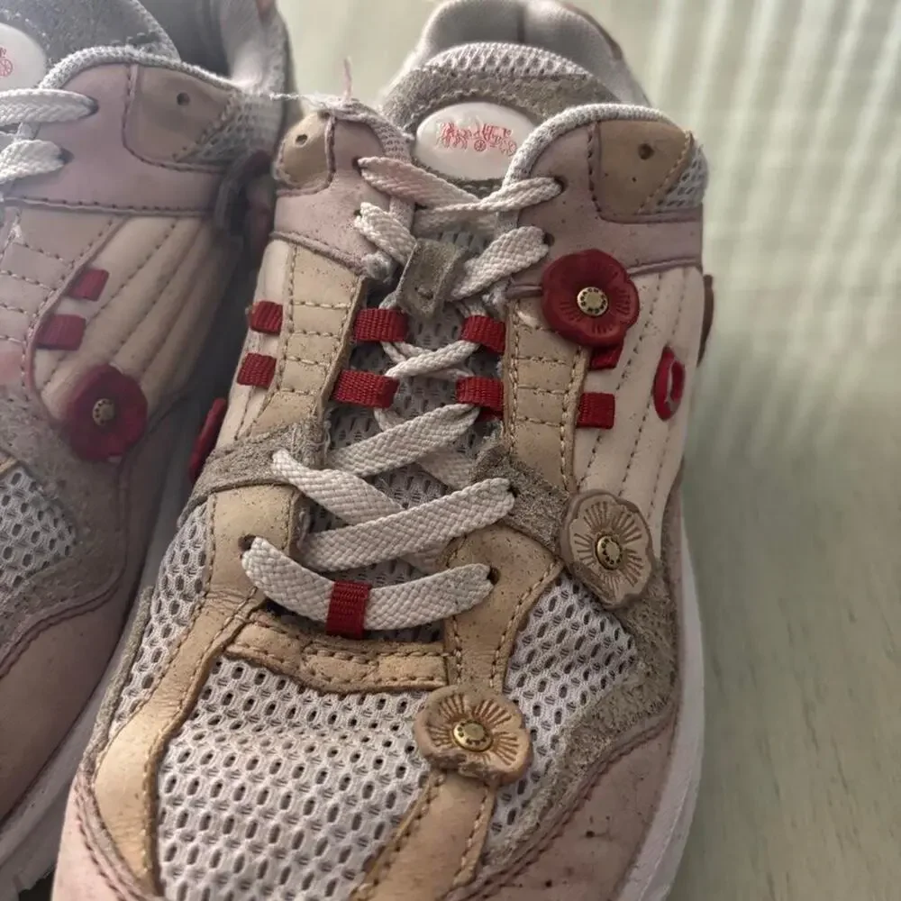 Coach cream pink sneakers